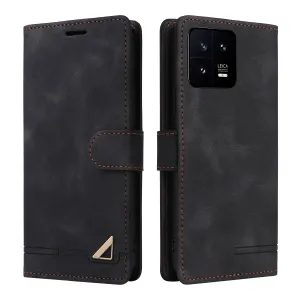 007 Series For Xiaomi 13 5G Phone Case PU Leather Wallet Skin-touch Anti-drop Shell with Stand