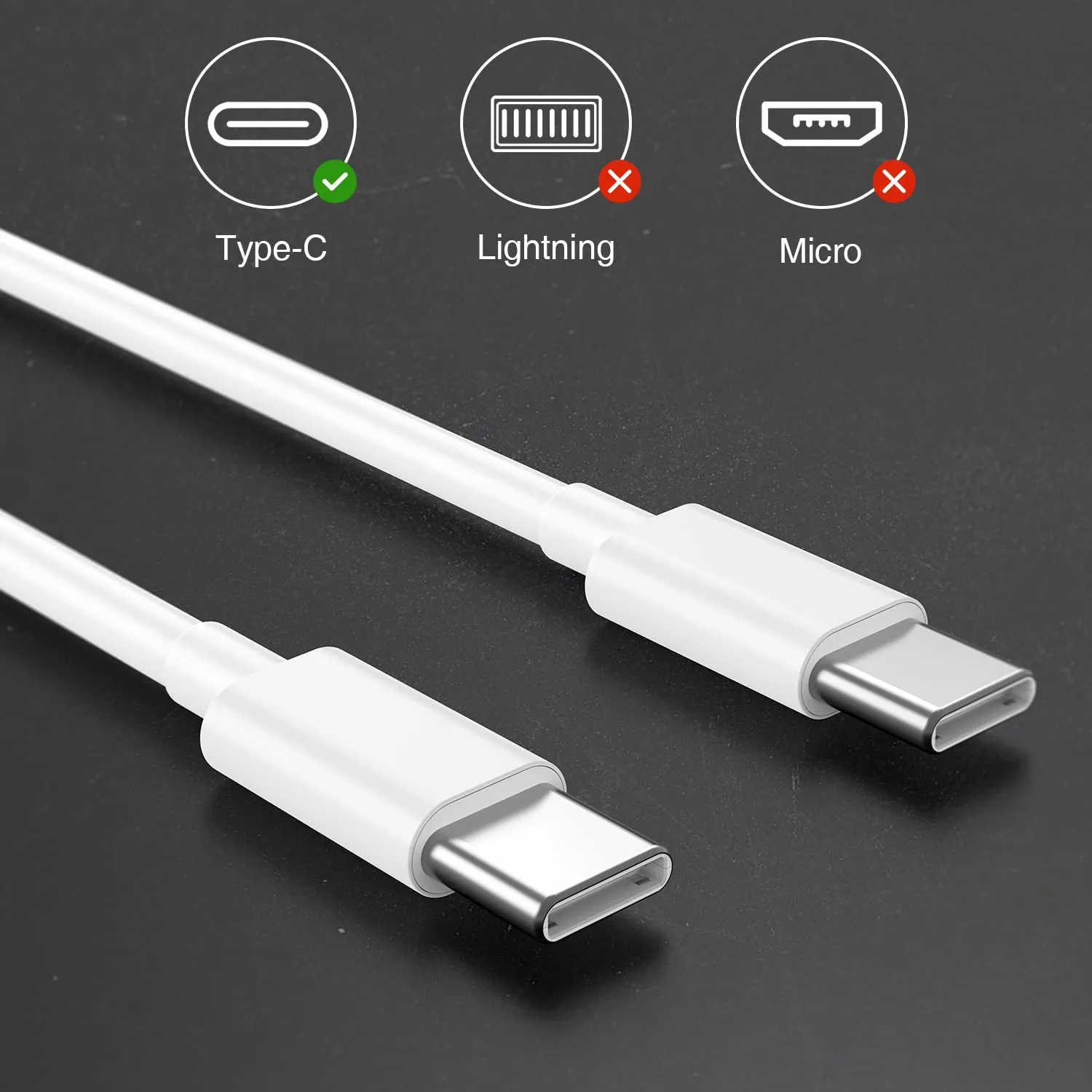 2-Pack USB C to USB C Charger Cable