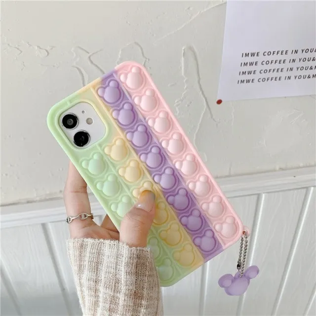 3D Bear Push Bubble iPhone Case
