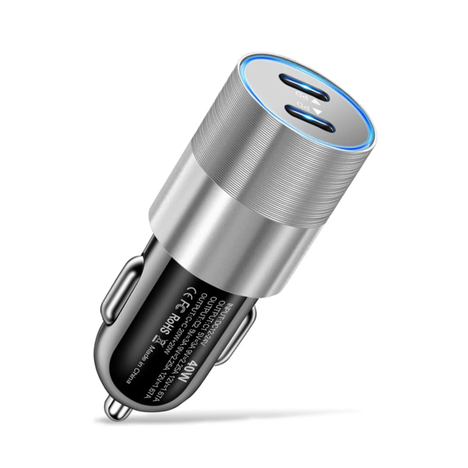 40w Quick Charger Type C Dual Port Fast Charging Station Double