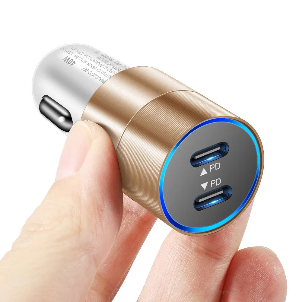 40w Quick Charger Type C Dual Port Fast Charging Station Double