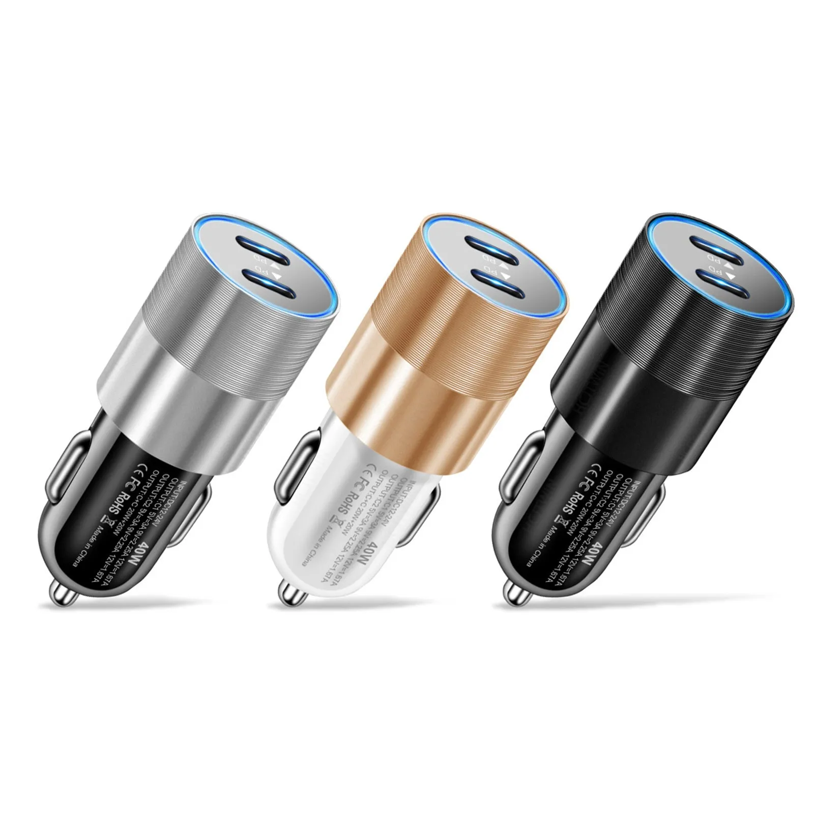 40w Quick Charger Type C Dual Port Fast Charging Station Double