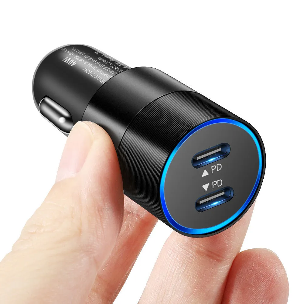 40w Quick Charger Type C Dual Port Fast Charging Station Double