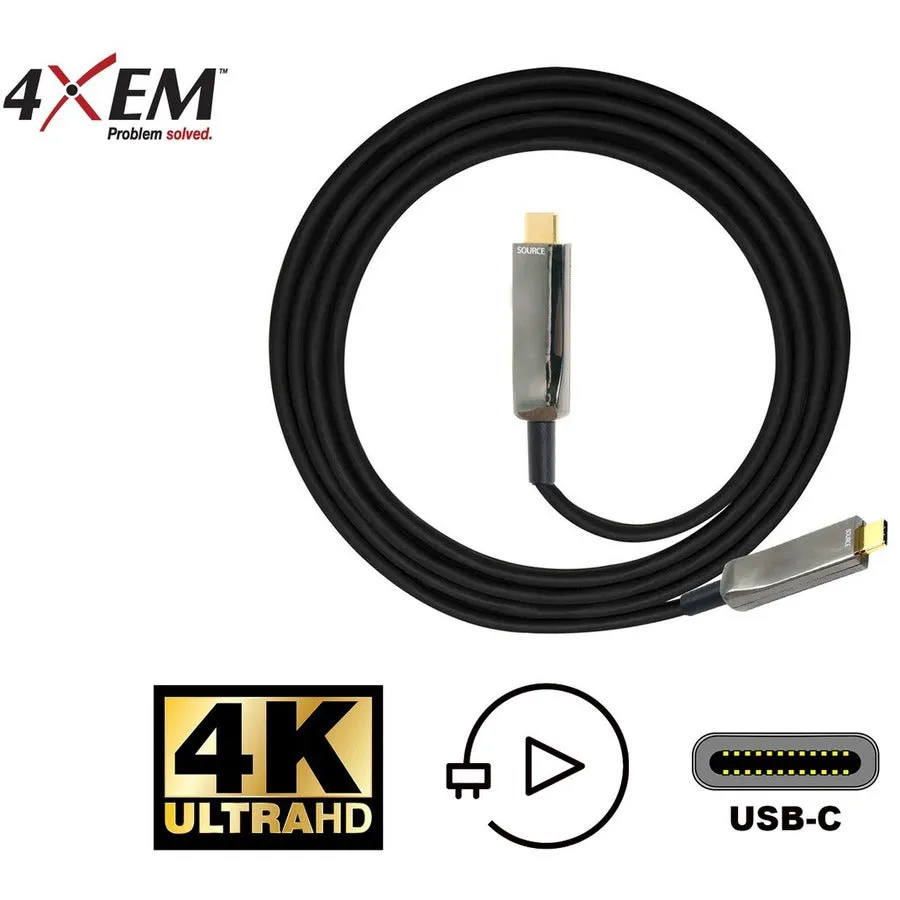 4XEM 30M Fiber USB Type-C Cable 4K@60HZ 21.6 Gbps 4XUSBCFIBER30M