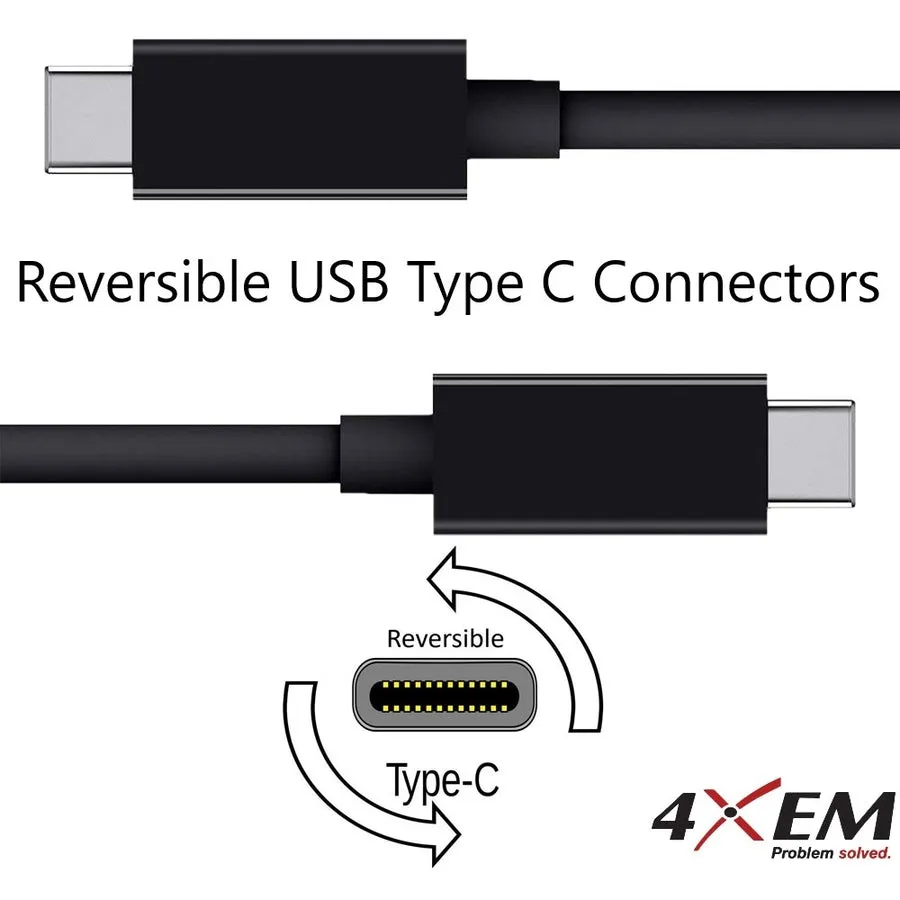4XEM USB-C To USB-C Cable M/M USB 3.1 Gen 2 10GBPS 10ft Black 4XUSBCC31G210