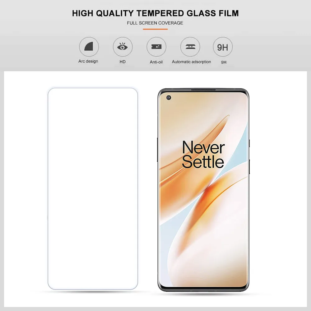 Advanced Border-less Full Coverage 3D Curved UV OnePlus8 Screen Protector