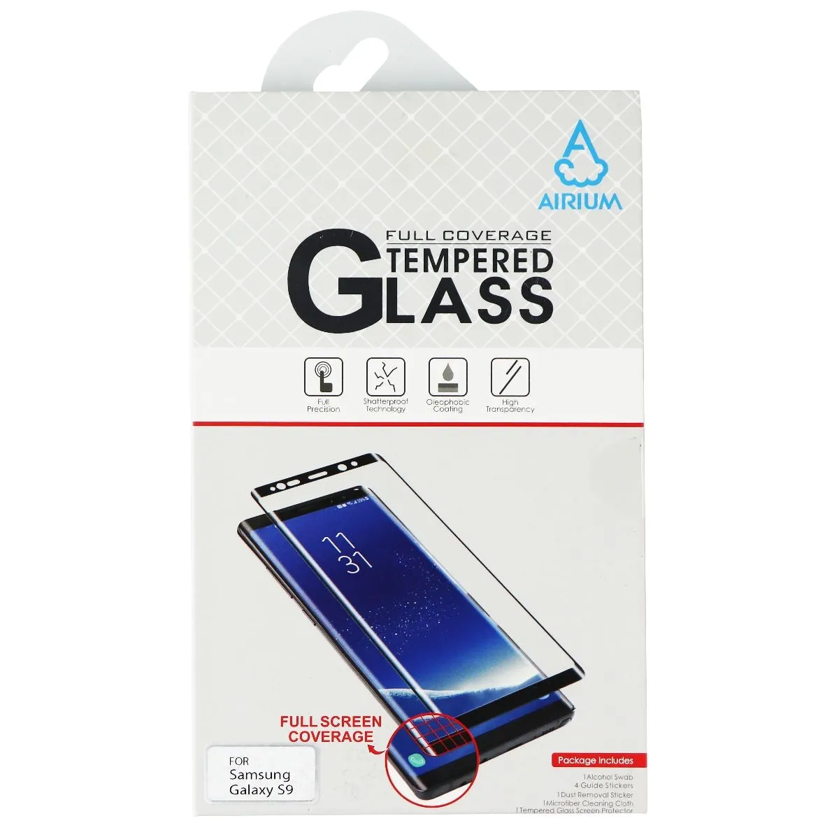 AIRIUM Full Coverage Tempered Glass for Samsung Galaxy S9 - Clear