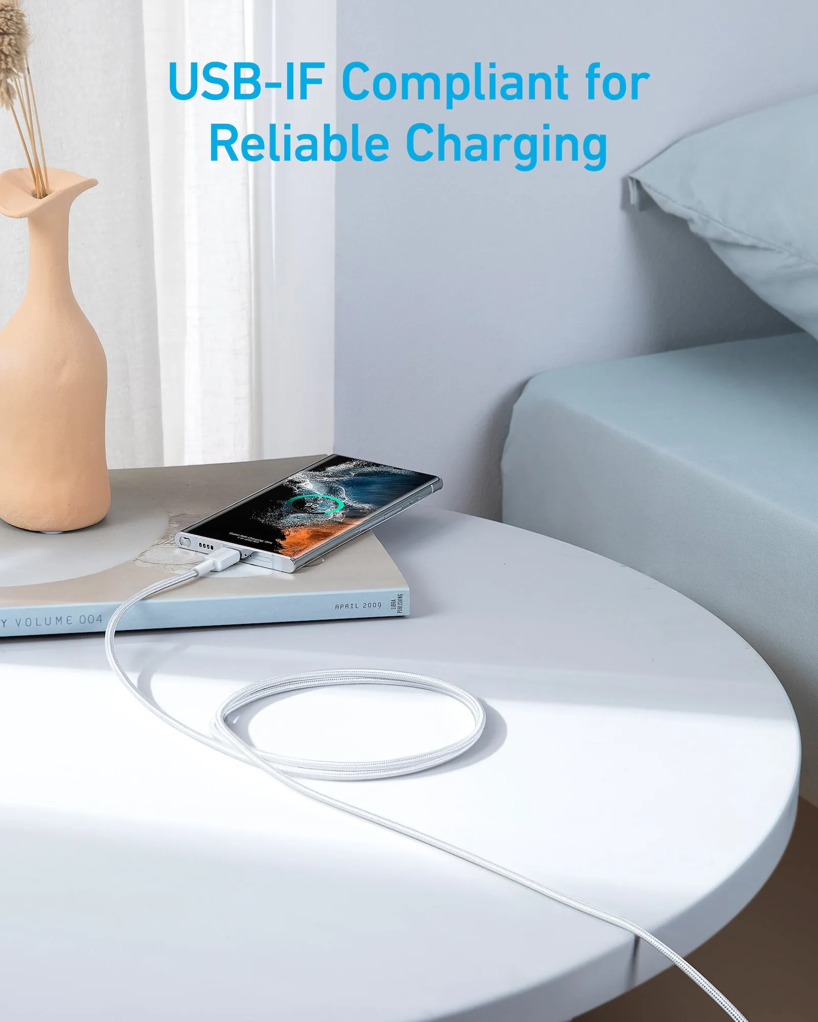 Anker 322 Braided USB-C To USB-C 10' Cable - White
