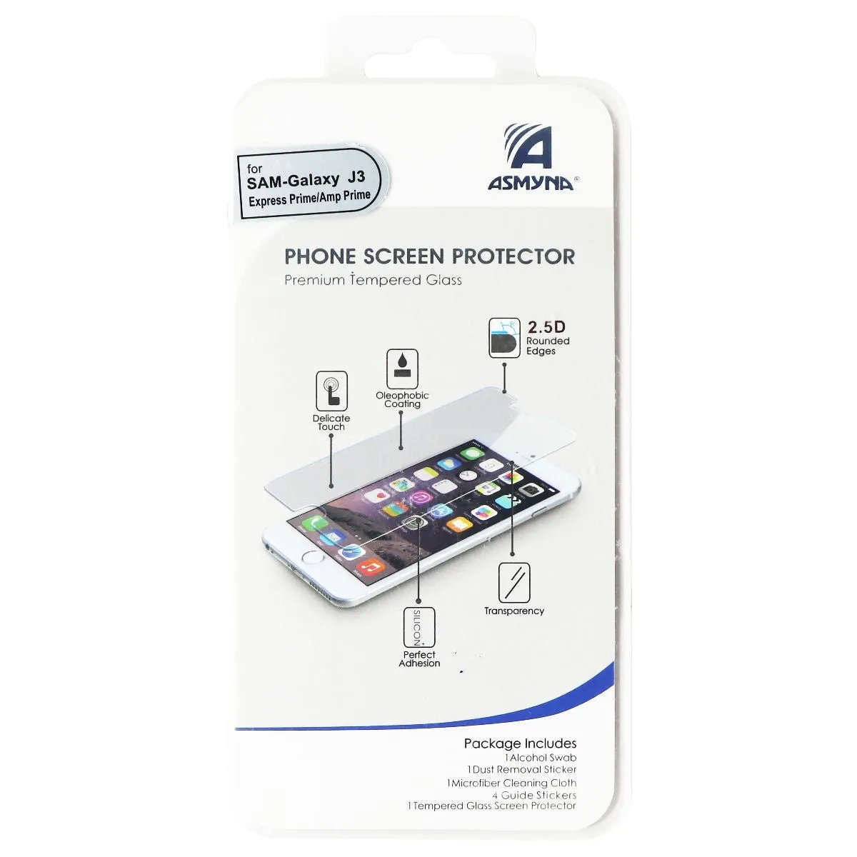 Asmyna Tempered Glass for Samsung Galaxy J3 (J320) Express/Amp - Clear
