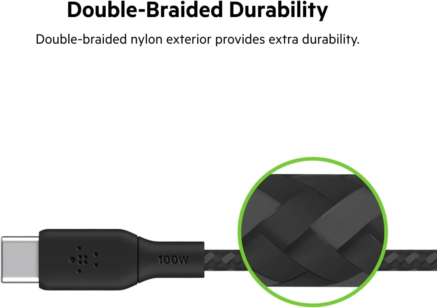 Belkin USB-C to USB-C Cable, Boostcharge Braided Power Cable (3M/10Ft), Fast Charging Cable W/ 100W Power Delivery, USB-IF Certified for Iphone 16, Macbook, Chromebook, Galaxy & More - Black
