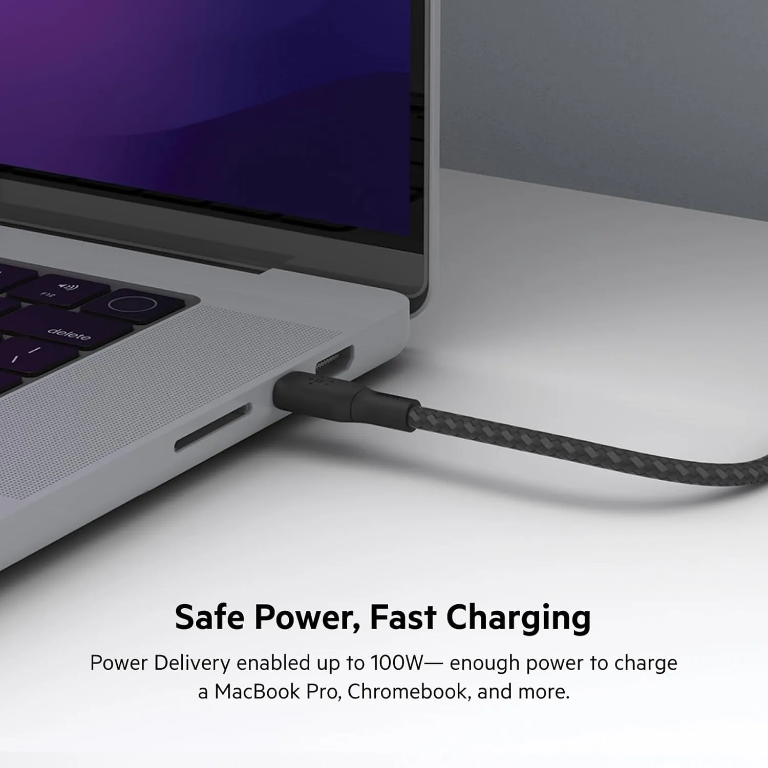 Belkin USB-C to USB-C Cable, Boostcharge Braided Power Cable (3M/10Ft), Fast Charging Cable W/ 100W Power Delivery, USB-IF Certified for Iphone 16, Macbook, Chromebook, Galaxy & More - Black