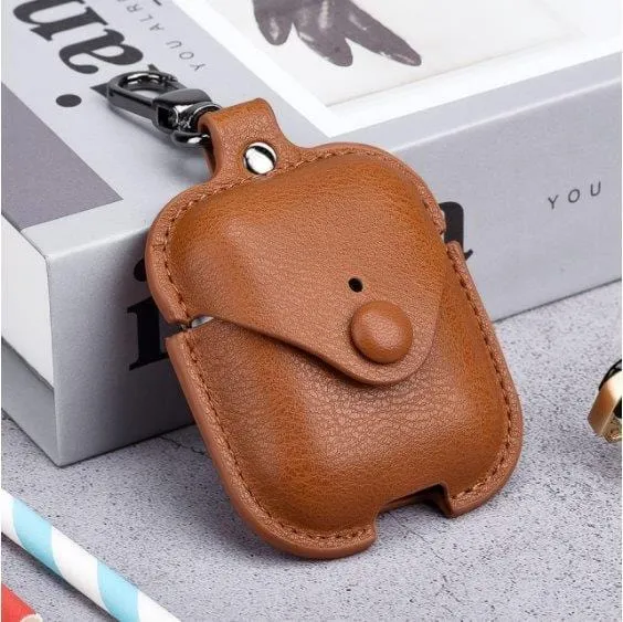 Brown Leather Airpod Casing 1,2