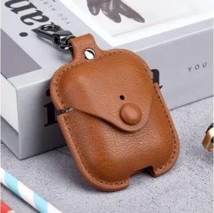 Brown Leather Airpod Casing 1,2