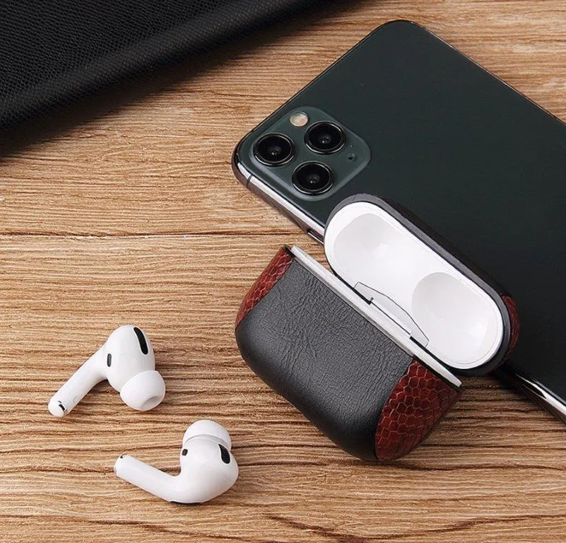 Brown Snake Skin Airpod Casing Pro