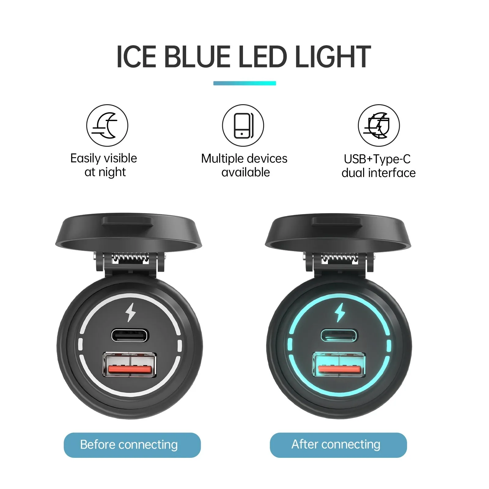 Car Mobile Phone Charger Dual-port Fast Charging 12-24V Usb Power