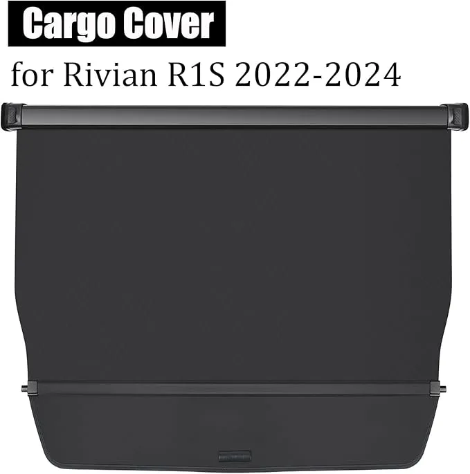 Cargo Cover for Rivian R1S 2020-2024, Trunk Cargo Cover Shielding Shade Privacy Screen（Canvas）