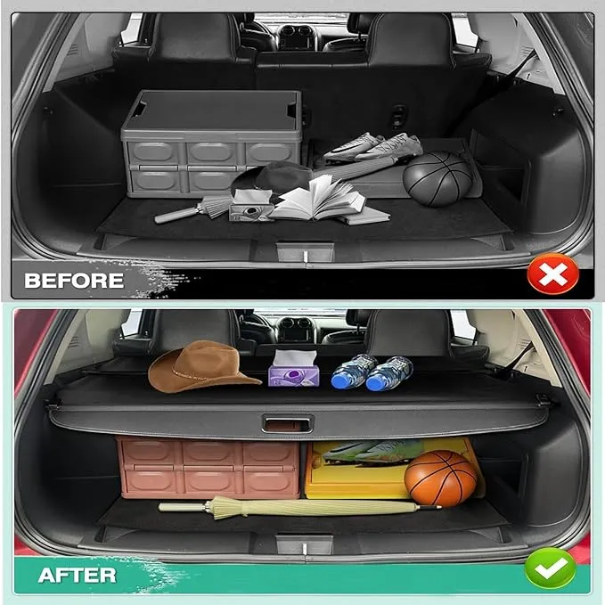 Cargo Cover for Rivian R1S 2020-2024, Trunk Cargo Cover Shielding Shade Privacy Screen（Canvas）