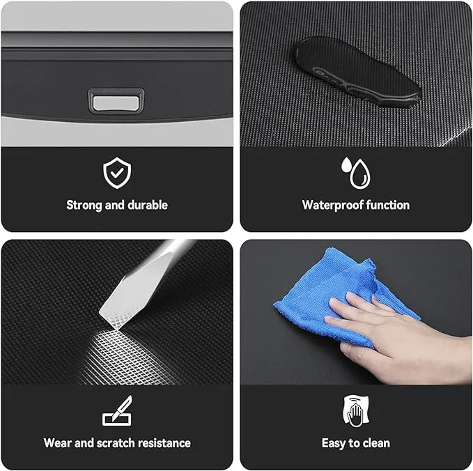 Cargo Cover for Rivian R1S 2020-2024, Trunk Cargo Cover Shielding Shade Privacy Screen（Canvas）