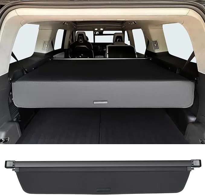 Cargo Cover for Rivian R1S 2020-2024, Trunk Cargo Cover Shielding Shade Privacy Screen（Canvas）