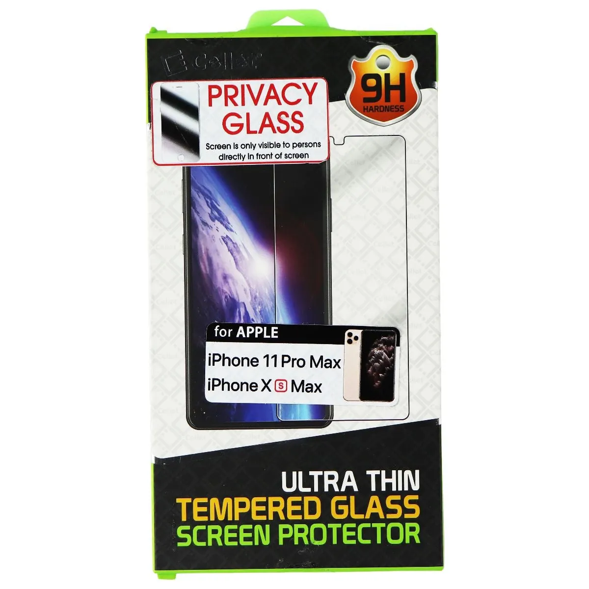 Cellet Privacy Tempered Glass Screen Protector for Apple XS Max (0.8mm)