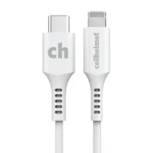 Cellhelmet 10ft Lightning to USB C Cable (White)