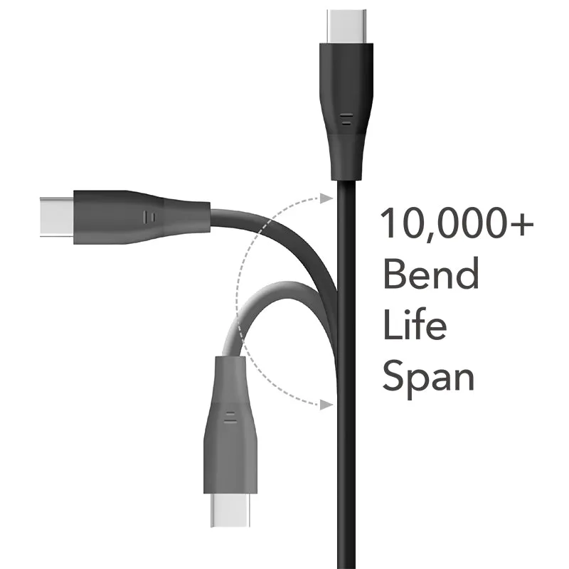 Charge Cable - 3FT USB-C to USB-C 60W TPE Black Cables