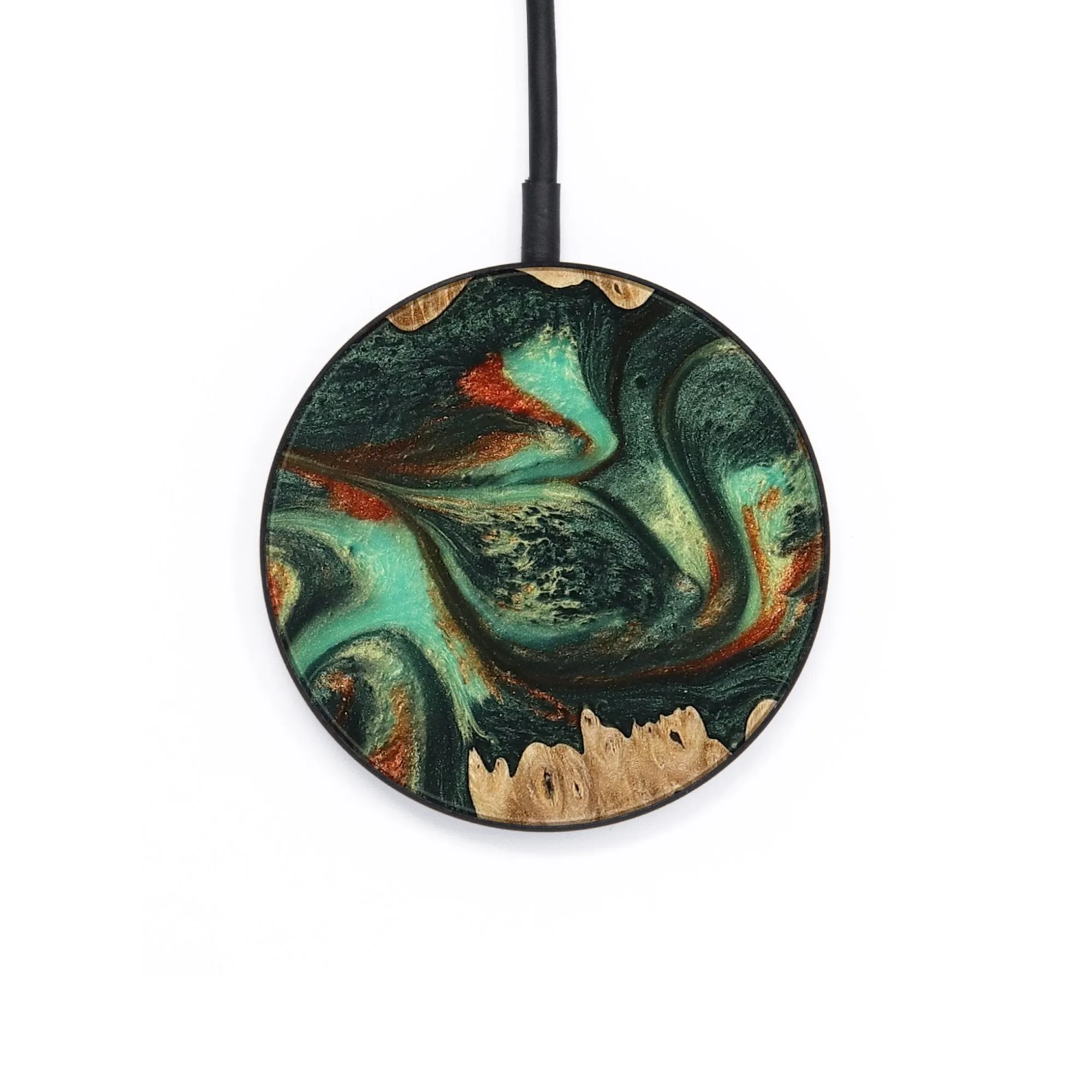 Circle Wood Wireless Charger - Agathe (Green, 739664)