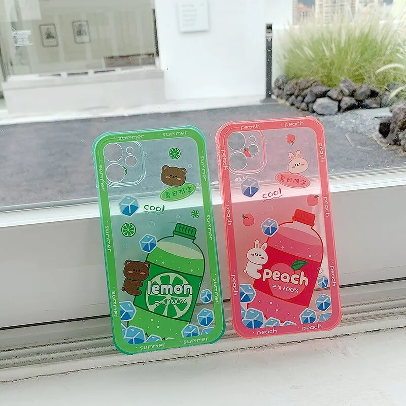 Cute Cartoon Bear Lemon iPhone Cases