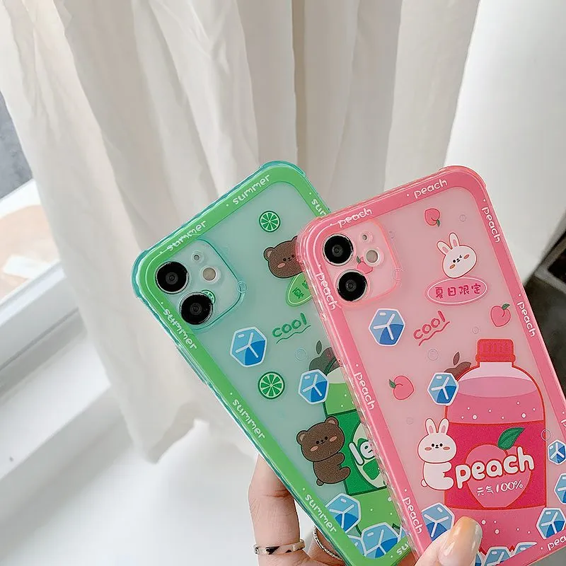 Cute Cartoon Bear Lemon iPhone Cases