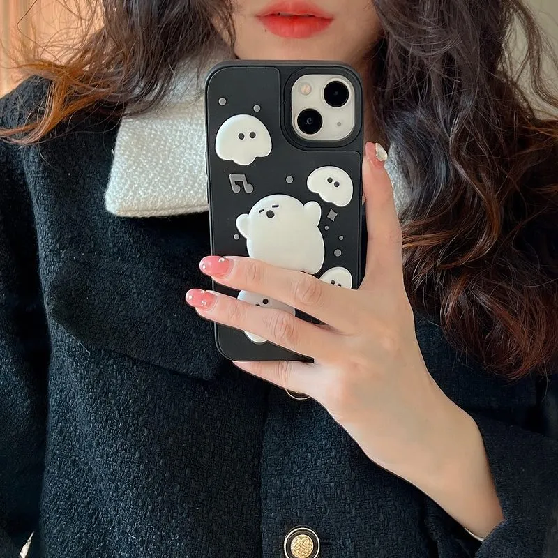 Cute Music Note 3D Ghost iPhone Case