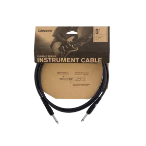 D'Addario Classic Series Instrument Cable, 5 feet, Straight to Straight