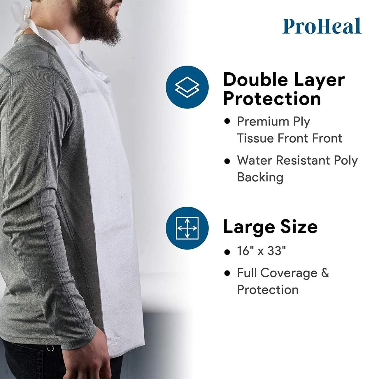 Disposable Adult Bibs - Over Head