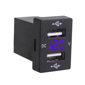 Dual Usb Car Charger Digital Voltmeter Display Real-Time Quick