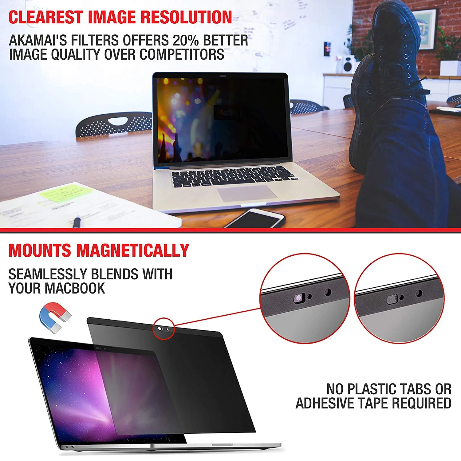 Easy On/Off Magnetic Privacy Screen Filter for Macbook 12