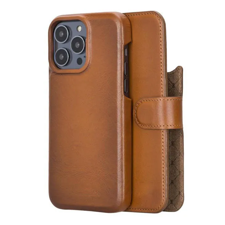 Edward Apple IPhone 14 Series Full Leather Coating Detachable Wallet Case (Set of 2)