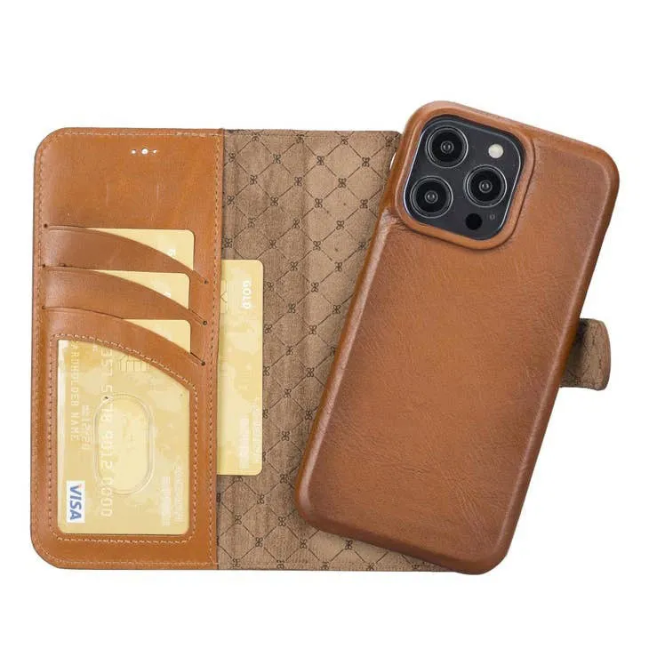 Edward Apple IPhone 14 Series Full Leather Coating Detachable Wallet Case (Set of 2)
