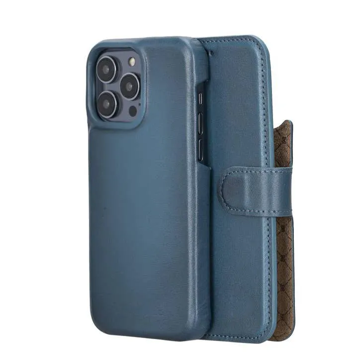 Edward Apple IPhone 14 Series Full Leather Coating Detachable Wallet Case (Set of 2)