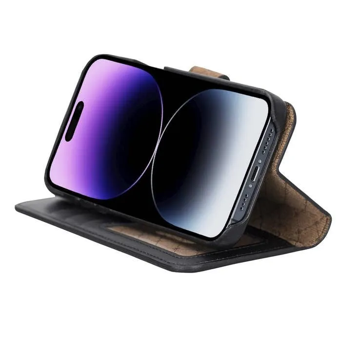 Edward Apple IPhone 14 Series Full Leather Coating Detachable Wallet Case (Set of 2)