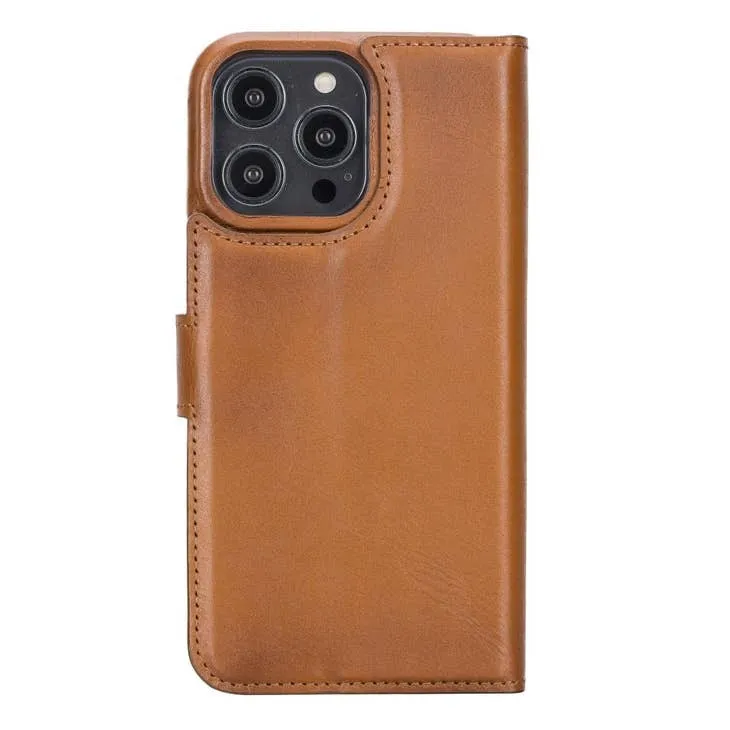 Edward Apple IPhone 14 Series Full Leather Coating Detachable Wallet Case (Set of 2)