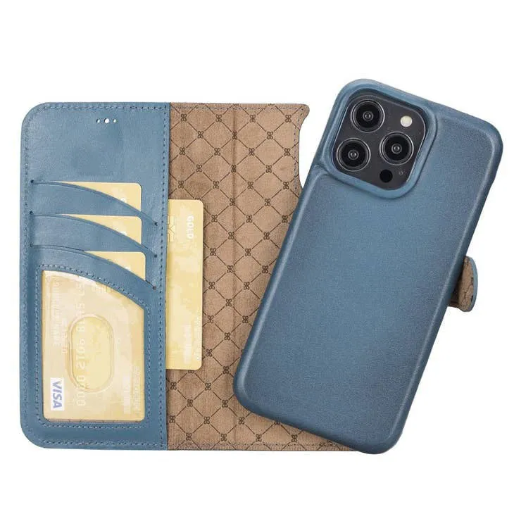 Edward Apple IPhone 14 Series Full Leather Coating Detachable Wallet Case (Set of 2)