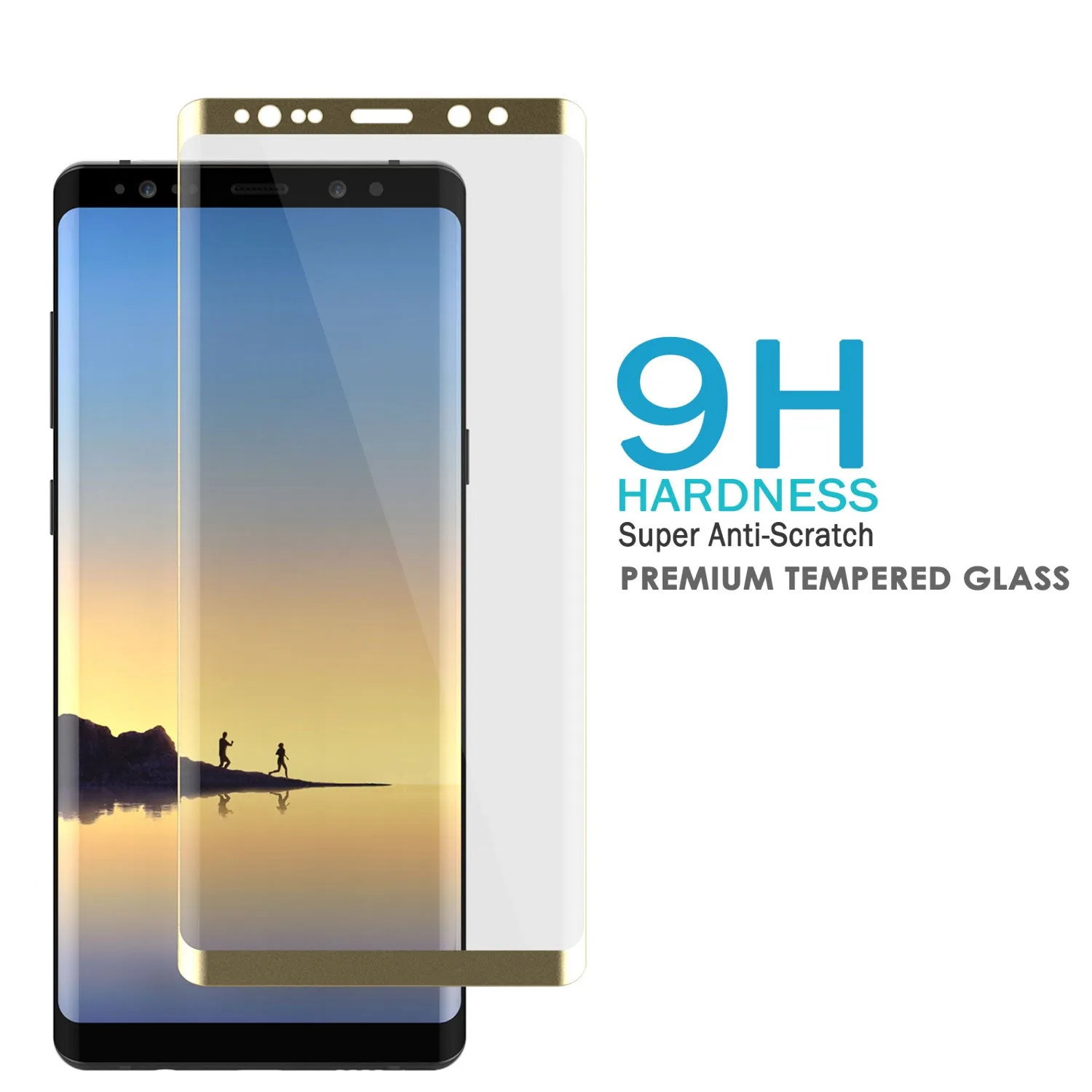 Galaxy Note 8  Gold Punkcase Glass SHIELD Tempered Glass Screen Protector 0.33mm Thick 9H Glass