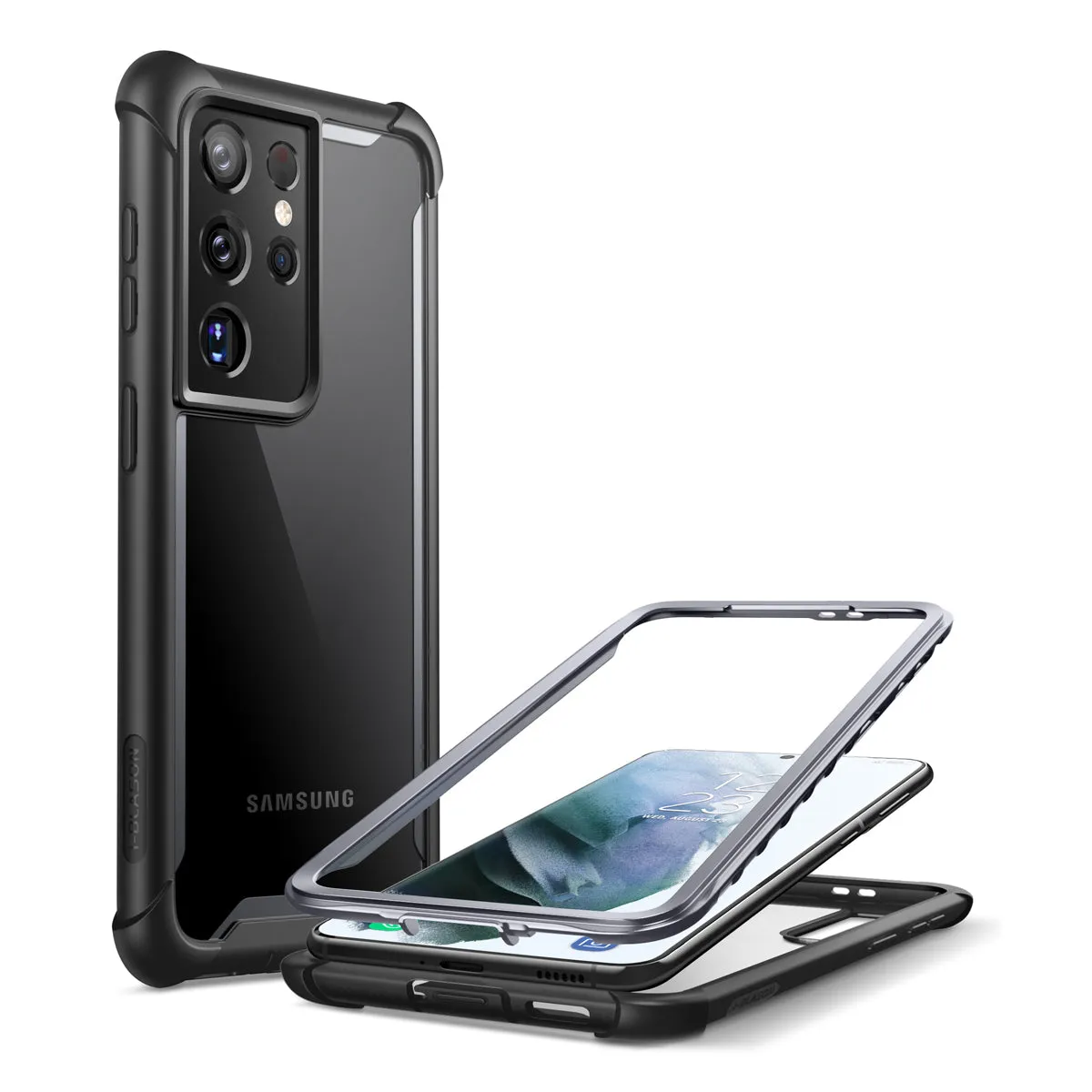 Galaxy S21 Ultra Ares Clear Rugged Case(open box) - Black