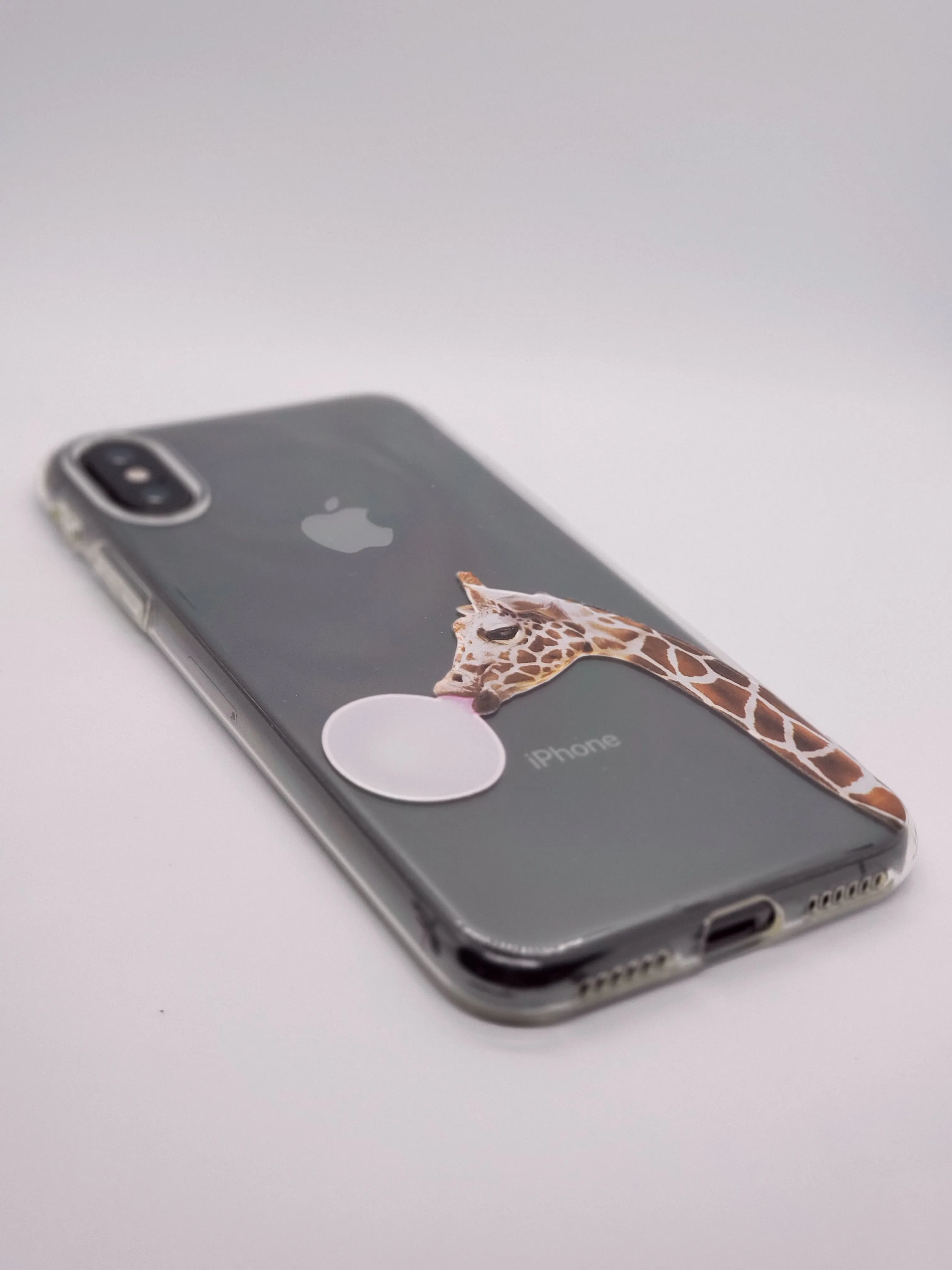 Giraffe Bubble Gum Transparent Clear Case
