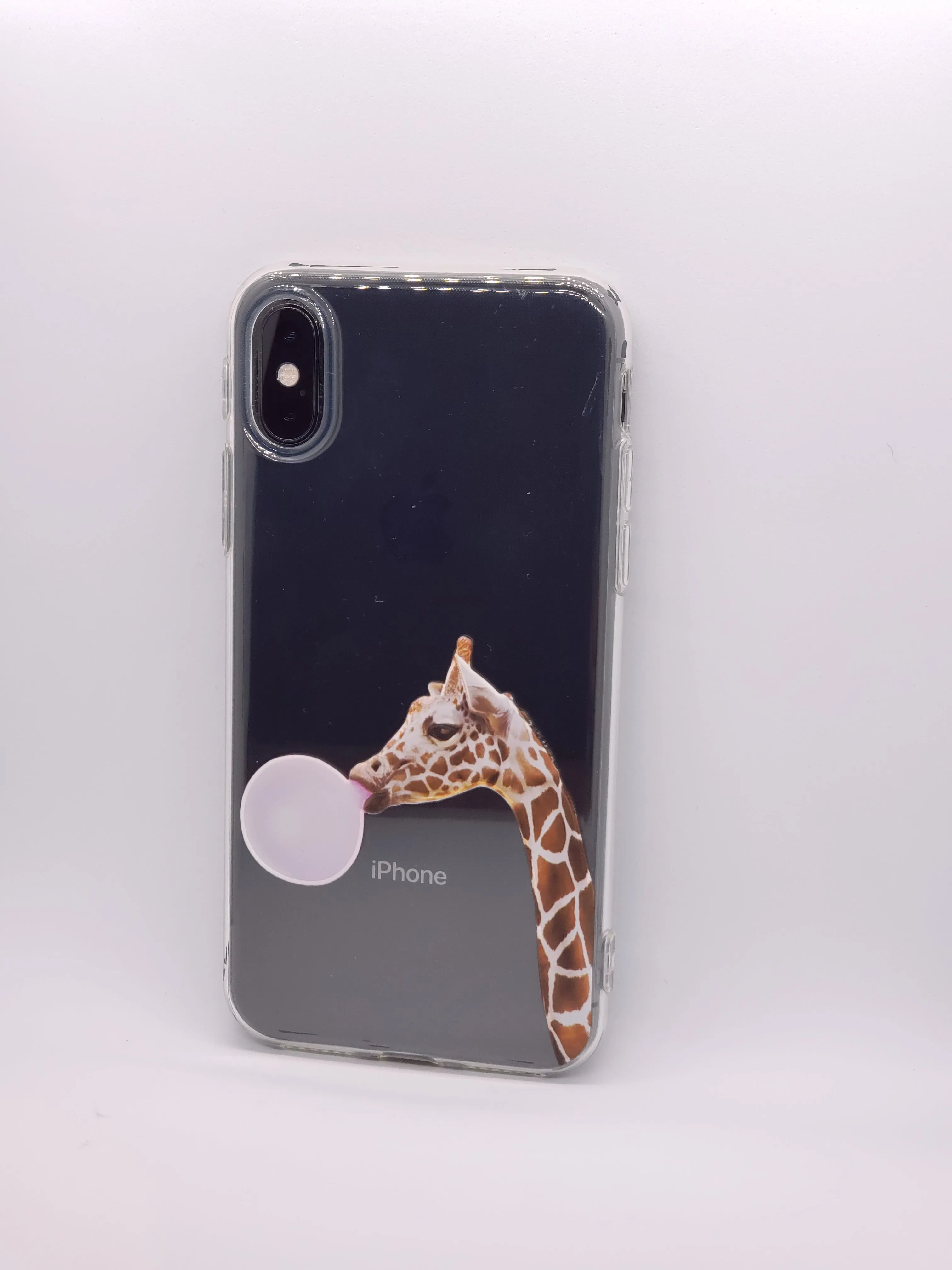 Giraffe Bubble Gum Transparent Clear Case