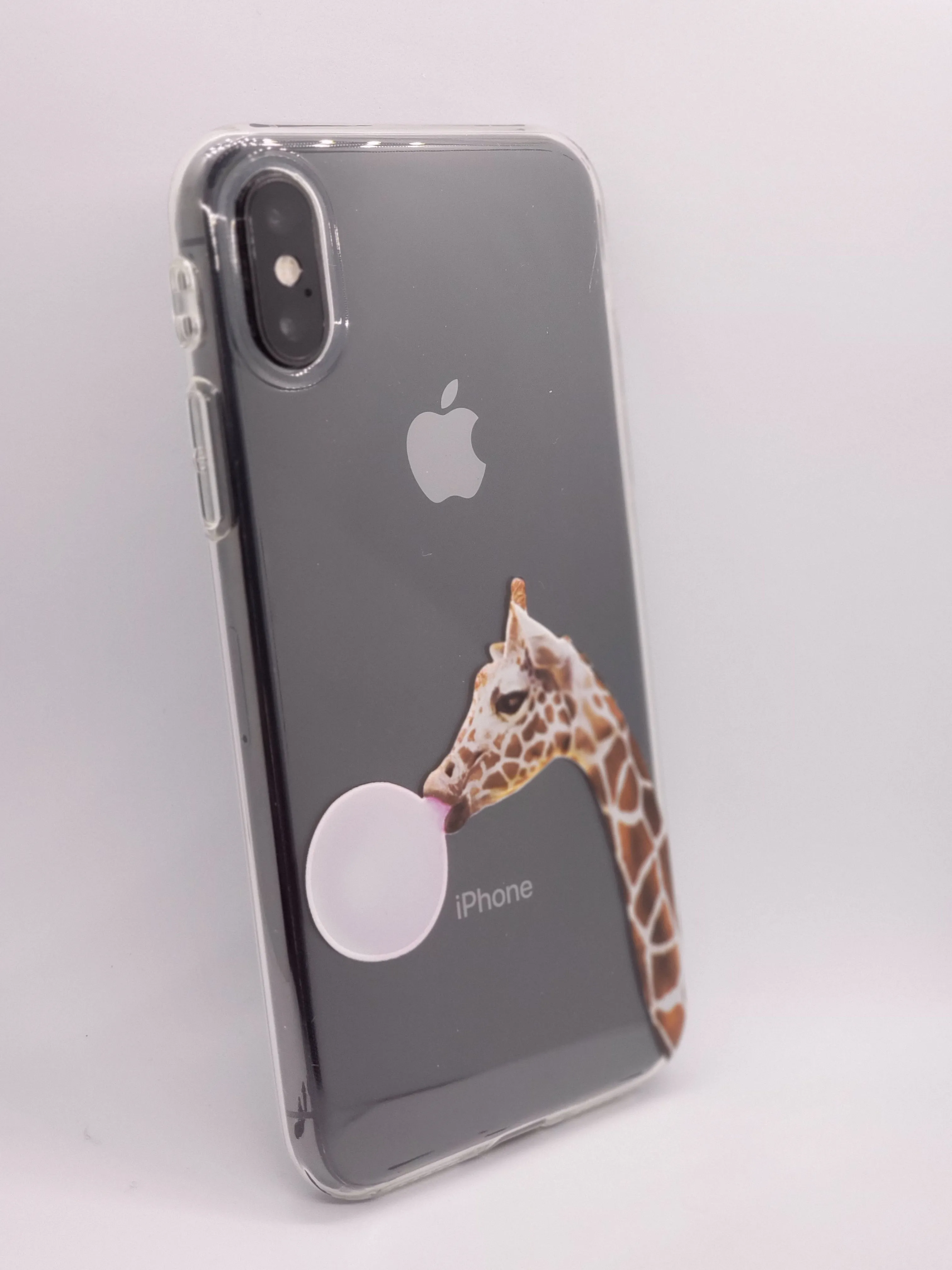 Giraffe Bubble Gum Transparent Clear Case