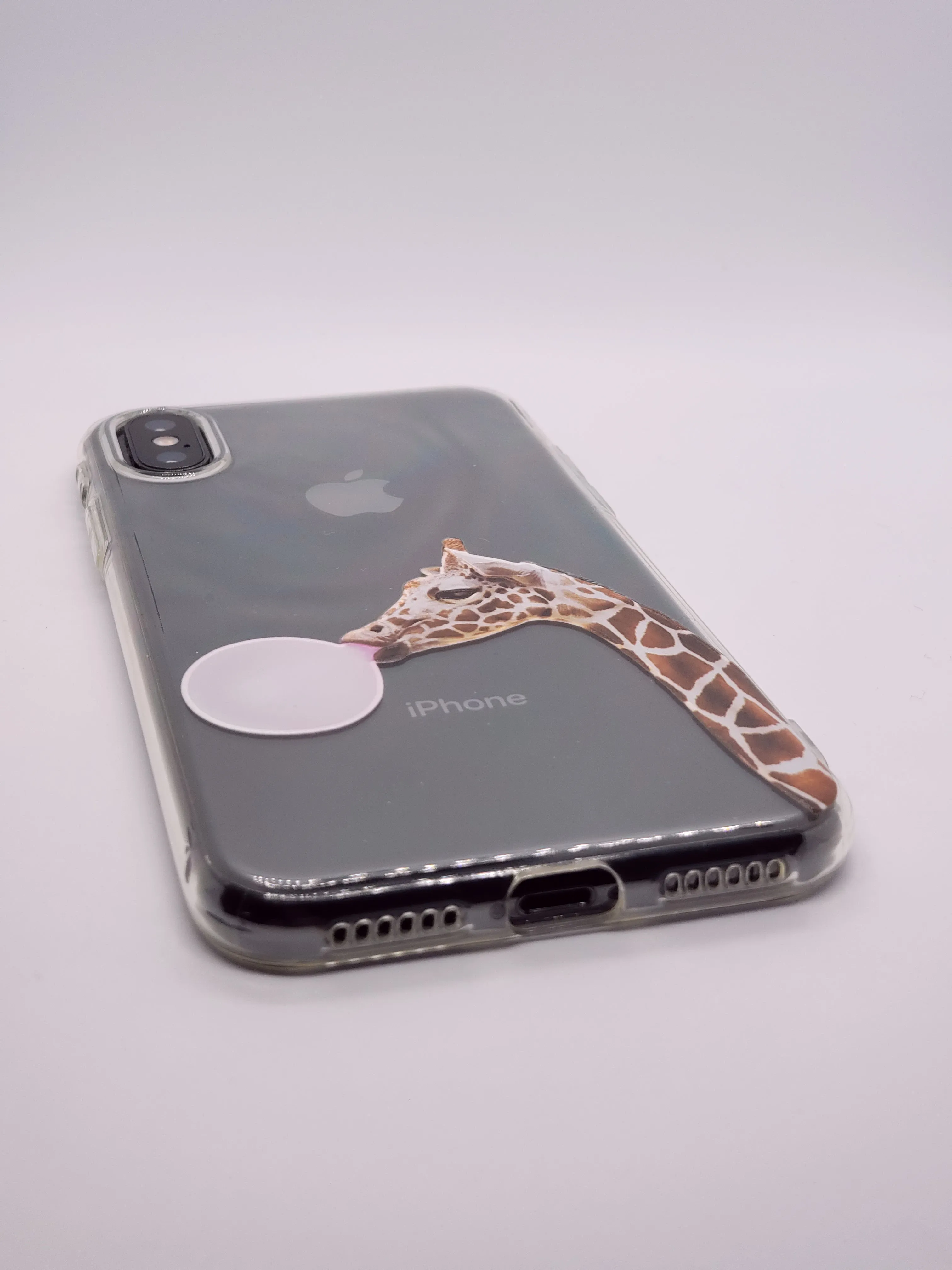 Giraffe Bubble Gum Transparent Clear Case
