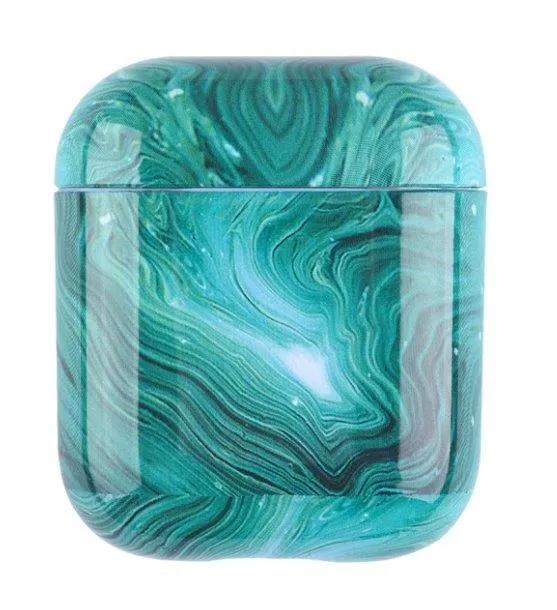 Green Colorful Marble Airpod Casing 1,2