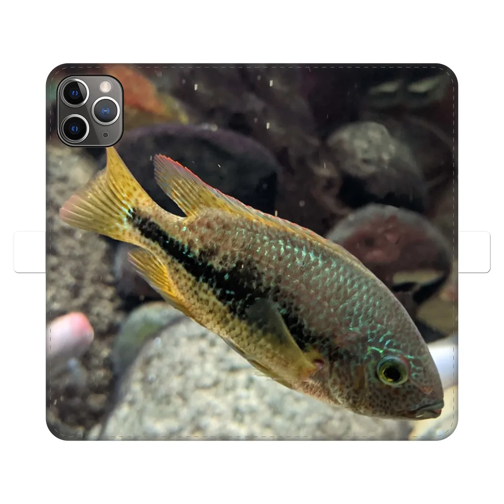 Green Orange Fish Fully Printed Wallet Cases