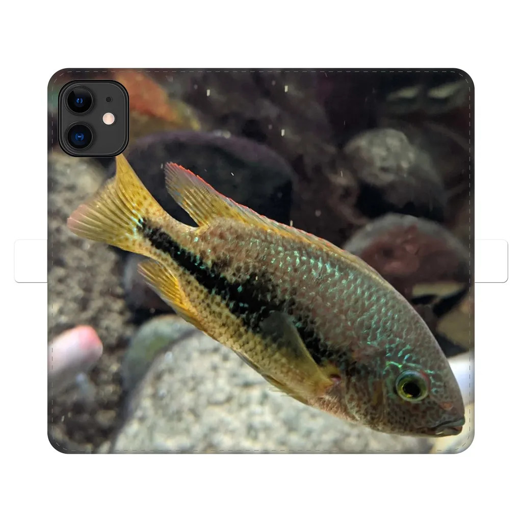 Green Orange Fish Fully Printed Wallet Cases