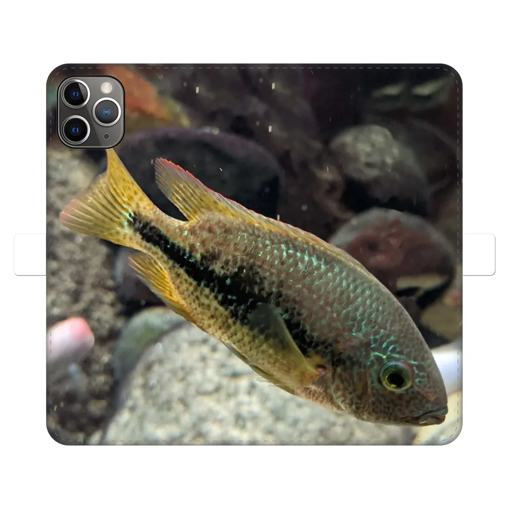 Green Orange Fish Fully Printed Wallet Cases
